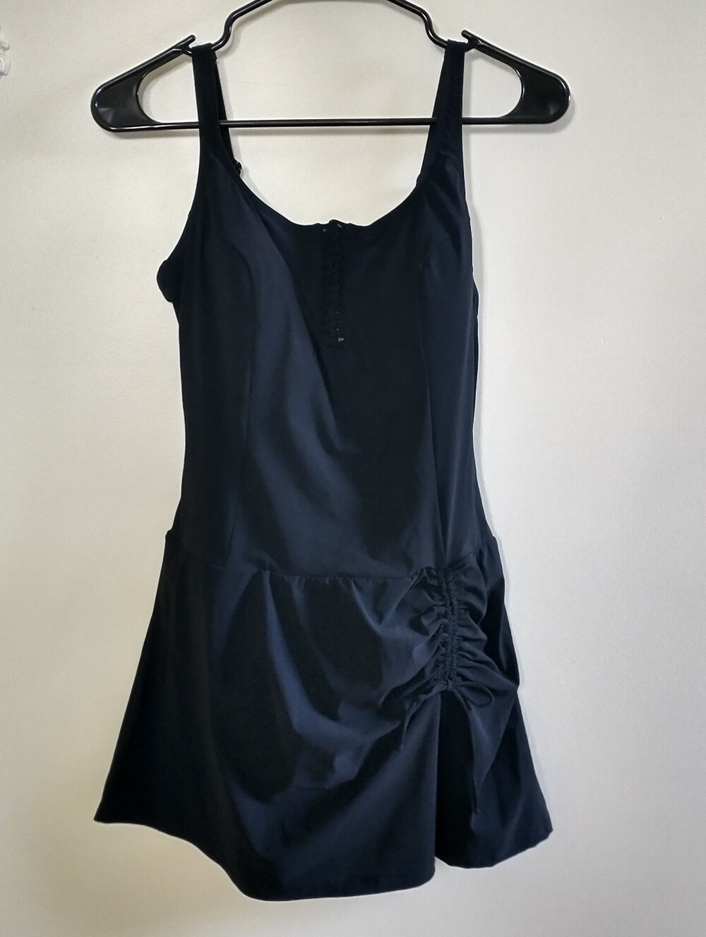 NWT Gottex Black Ruched Swimdress with Skirt Size 12